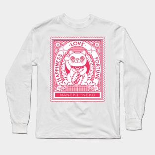 Maneki Neko Stamp Long Sleeve T-Shirt